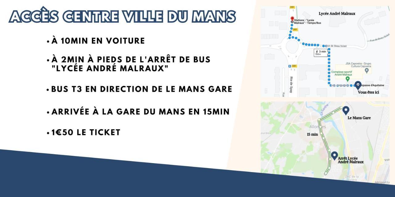 Appartement T3 Proche Circuit Du Mans Allonnes  Luaran gambar